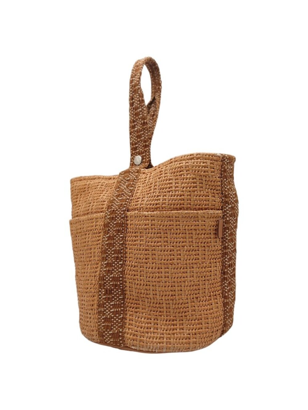 Hermes Tamour MM Basket Cellulose Cotton Brown Bucket Bag
